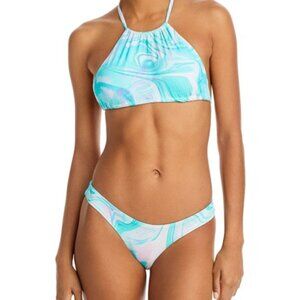 Aqua Swim (Bloomingdales), Swirl Print Basic Bikini Bottom, Medium